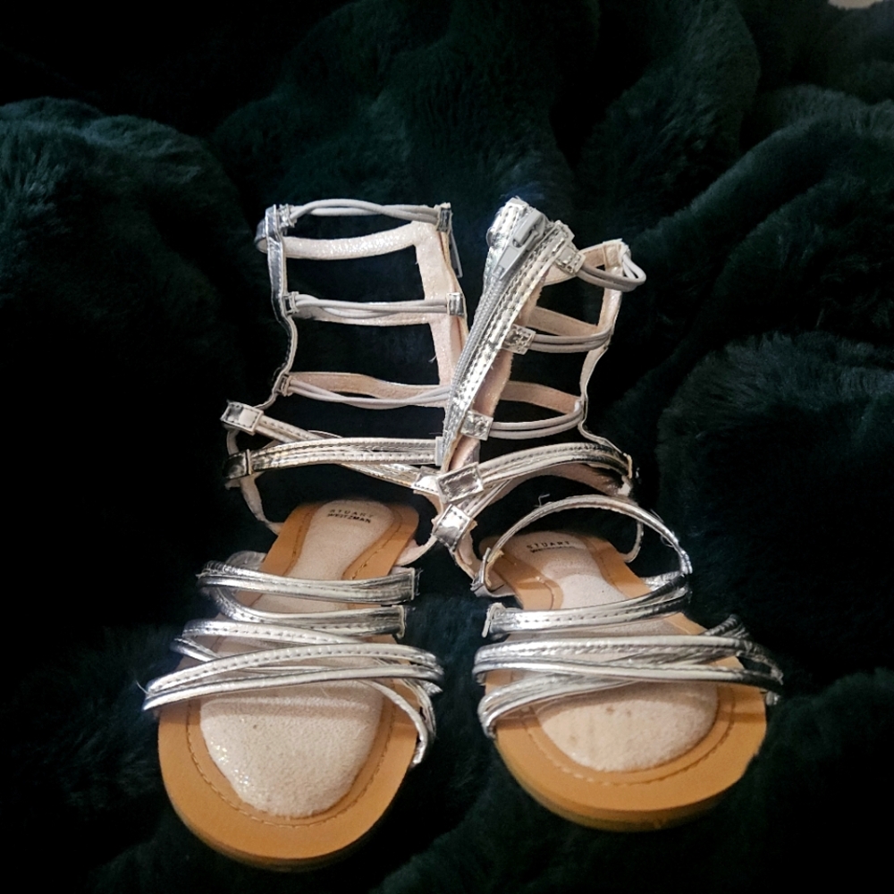 Silver Strappy Gladiator Sandals Stuart Weitzman